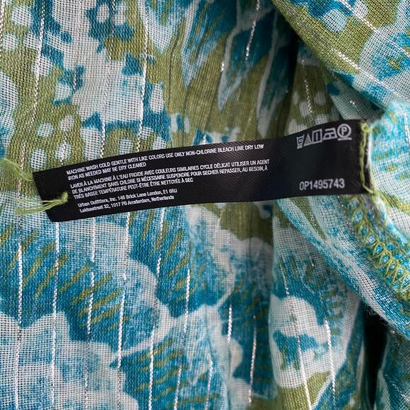 Anthropologie Cut Out Green Floral Maxi Dress Cover up Beachy Resort Wear Boho S - Picture 7 of 8